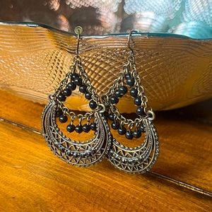 Vintage Beaded Tiered Earrings